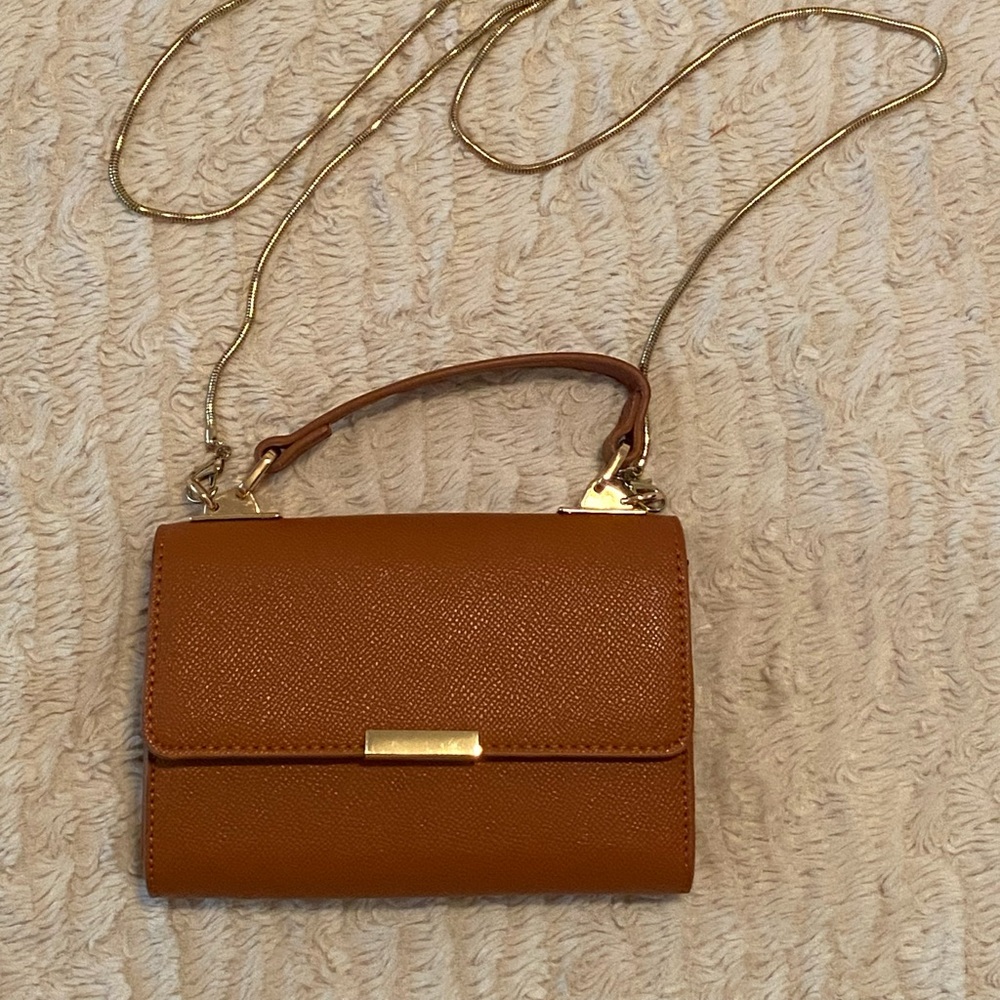 Elegant Tan Crossbody Bag or Clutch